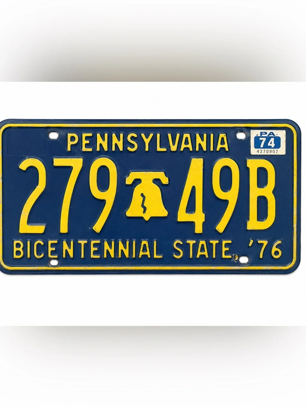 Pennsylvania Bicentennial State 1976 License Plate